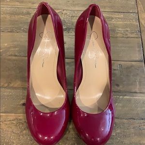 Jessica Simpson red high heels